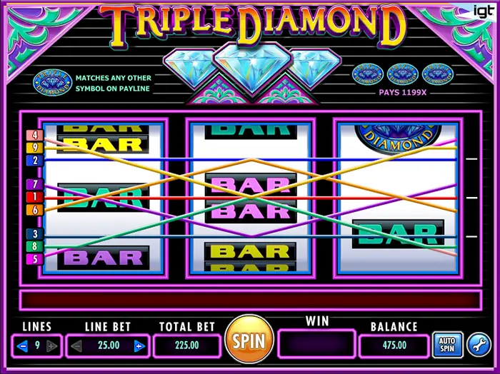 Spin & Win big with Triple Diamond Paylines