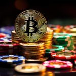 Bitcoin with gambling chips